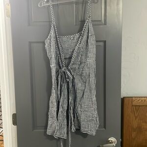 Airie blue and white medium wrap dress